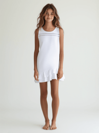 Girl's Ella Performance Tennis & Pickleball Dress | inPhorm Kids - inPhorm NYCWHITE/ORCHID