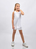Girl's Ella Performance Tennis & Pickleball Dress | inPhorm Kids - inPhorm NYCWHITE/ORCHID