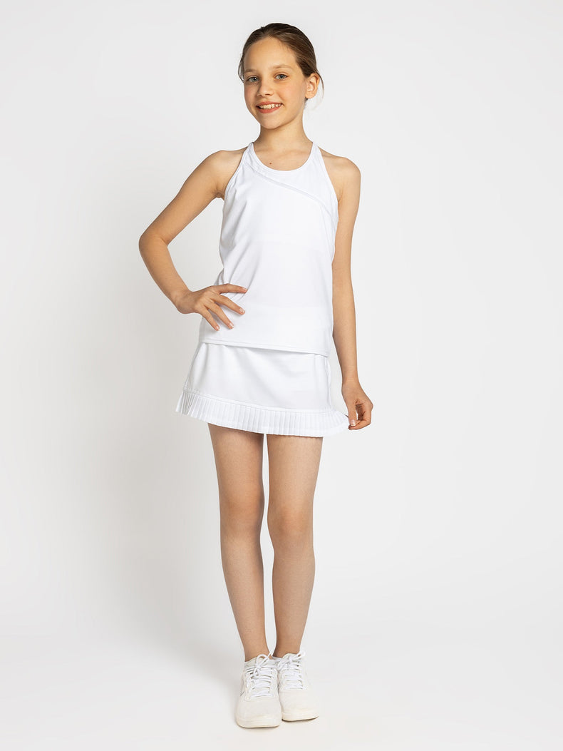 Girls Strappy Tank - White Kids - inPhorm NYCWhite