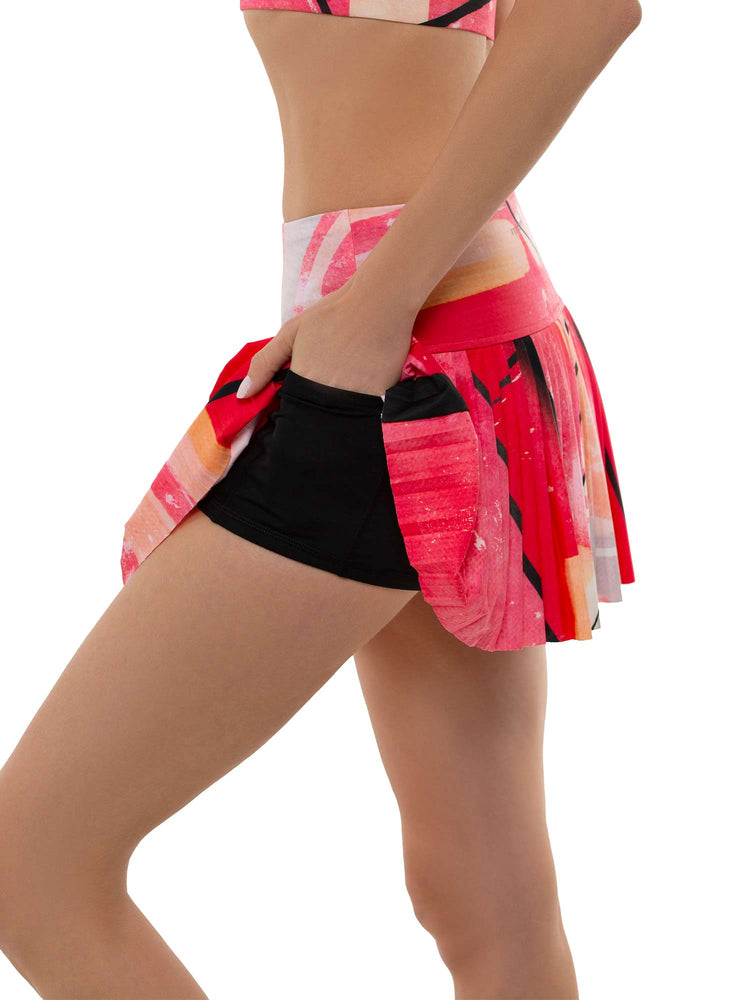 Harper Pleated 13 1/2" Skirt Skirts & Skorts - inPhorm NYCRETRO RED BLACK