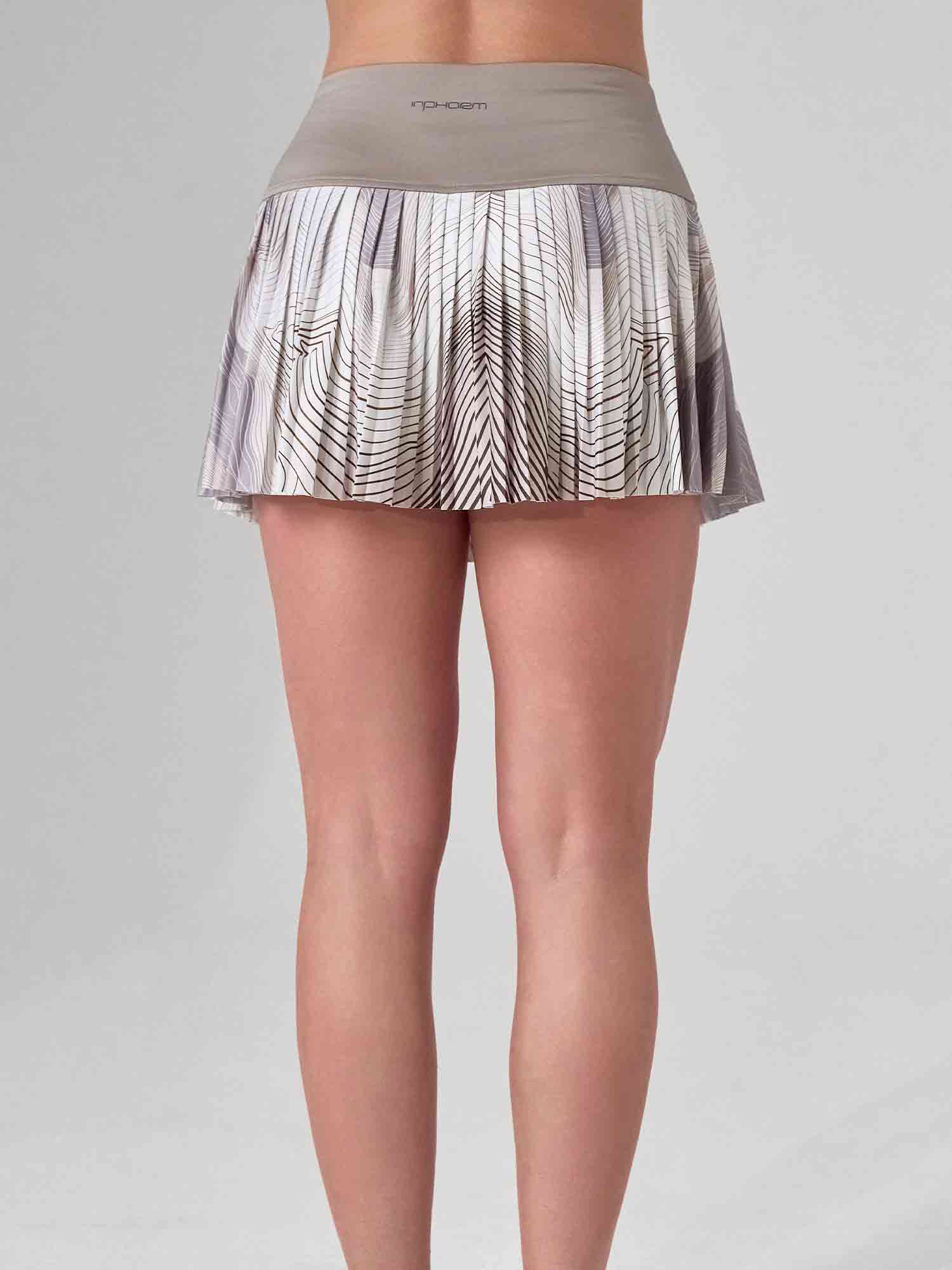 HARPER PLEATED SKIRT | Latte Print Tennis & Pickleball Performance Skirt with Pockets - inPhorm NYCLATTE PRINT