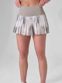 HARPER PLEATED SKIRT | Latte Print Tennis & Pickleball Performance Skirt with Pockets - inPhorm NYCLATTE PRINT