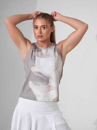 LATTE PRINT AUDREY PERFORMANCE TANK | Eco - Friendly Athletic Top with Original Print Tops - inPhorm NYCLATTE PRINT
