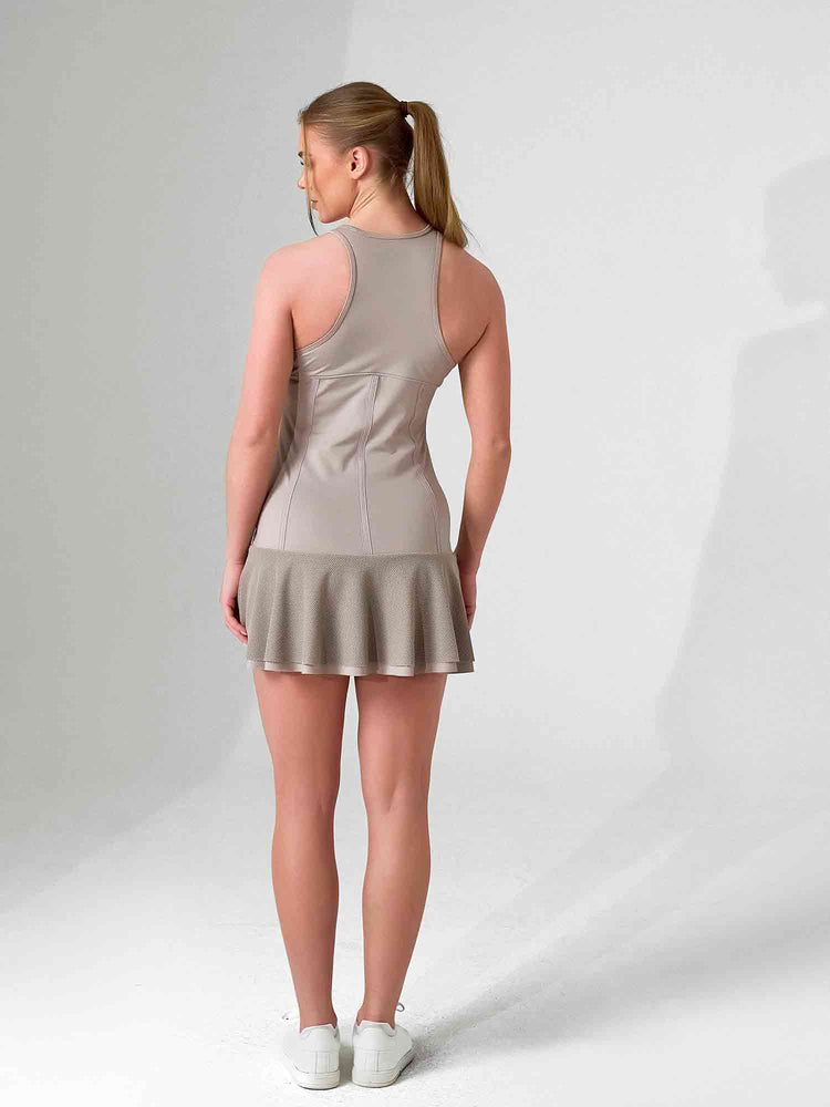 MAI DRESS | Performance Tennis & Pickleball Dress with Mesh Flounce - inPhorm NYCLATTE