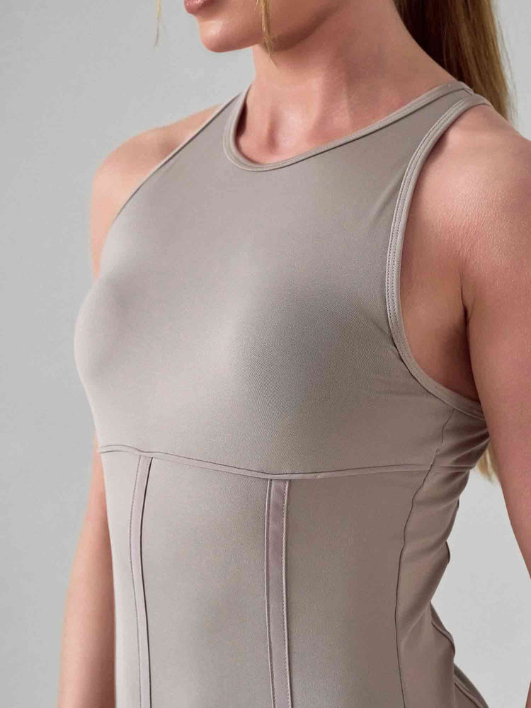 MAI DRESS | Performance Tennis & Pickleball Dress with Mesh Flounce - inPhorm NYCLATTE