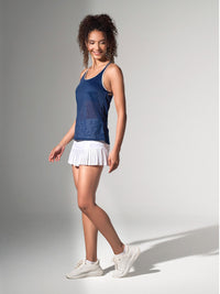Matchpoint Tennis, Pickleball & Active Draped Back Tank - Ink Tops - inPhorm NYCInk/Silver Sand