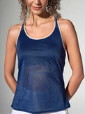 Matchpoint Tennis, Pickleball & Active Draped Back Tank - Ink Tops - inPhorm NYCInk/Silver Sand