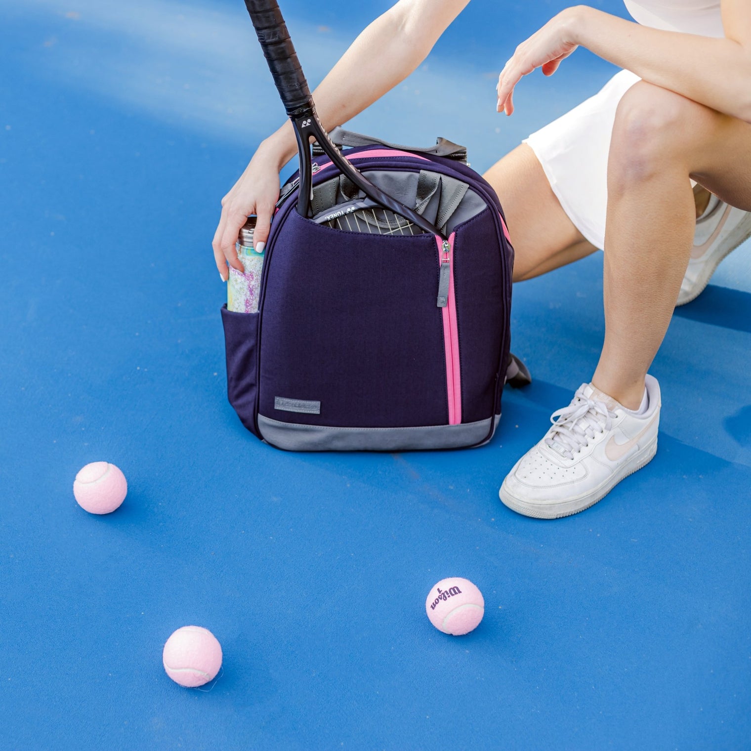 Melbie Tennis Backpack / Tote Sport Bag - inPhorm NYCGrey & Blush