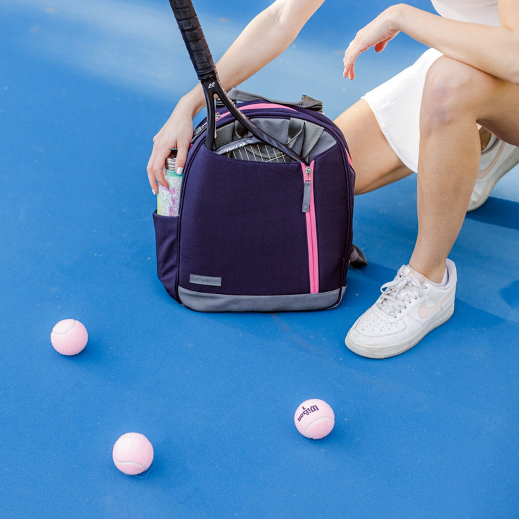 Melbie Tennis Backpack / Tote Sport Bag - inPhorm NYCGrey & Blush