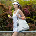 Melbourne Tennis Backpack / Tote Sport Bag - inPhorm NYCDove White & Watermelon