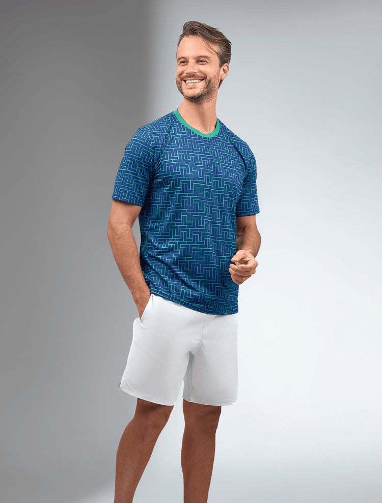Men's Short - Sleeve Crew Neck - UV Protection, Antimicrobial Top - inPhorm NYCInk Tessel