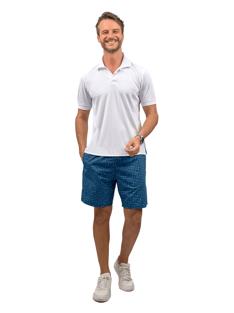 Men's Spin Polo shirt - Performance Shirt for Tennis & Golf. Men - inPhorm NYCWhite/Ink/Tessel