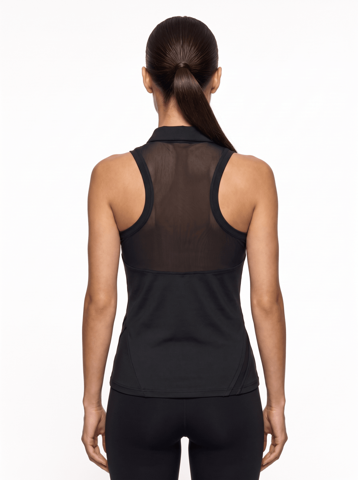 Neisha Classic Sleeveless Polo Tops- inPhorm NYCBlack