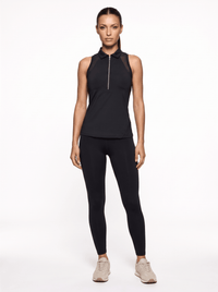 Neisha Classic Sleeveless Polo Tops- inPhorm NYCBlack