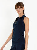 Neisha Classic Sleeveless Polo Tops - inPhorm NYCMidnight