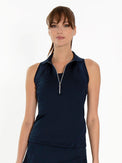 Neisha Classic Sleeveless Polo Tops - inPhorm NYCMidnight