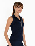 Neisha Classic Sleeveless Polo Tops - inPhorm NYCMidnight