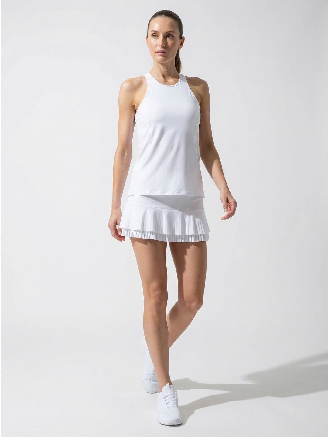 Nora Halter Neck Active & Tennis Tank - White | Shop Tops
