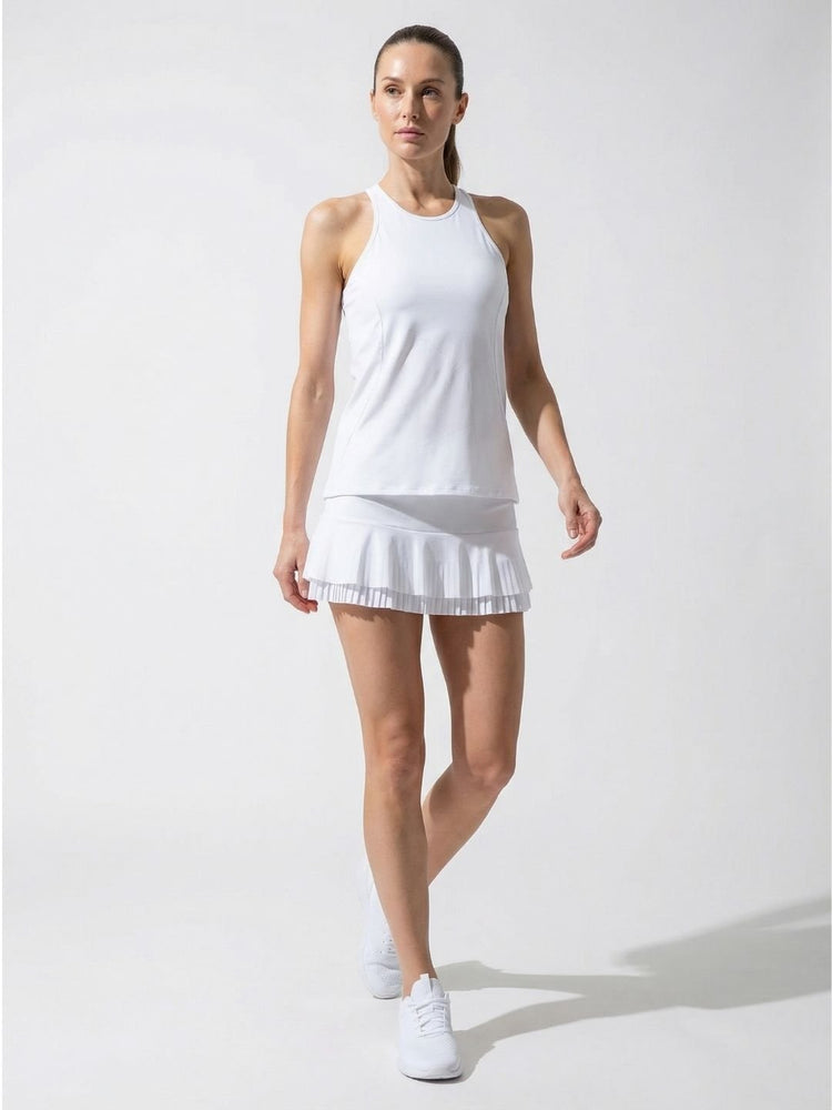 Nora Halter Neck Active & Tennis Tank - White | Shop Tops