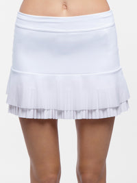 Nora Tennis Pleated Flounce Skirt - White Skirts & Skorts - inPhorm NYCWhite
