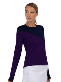 Parker Long Sleeve Crew Neck Top - Imperial/Ink Tops - inPhorm NYCImperial/Ink