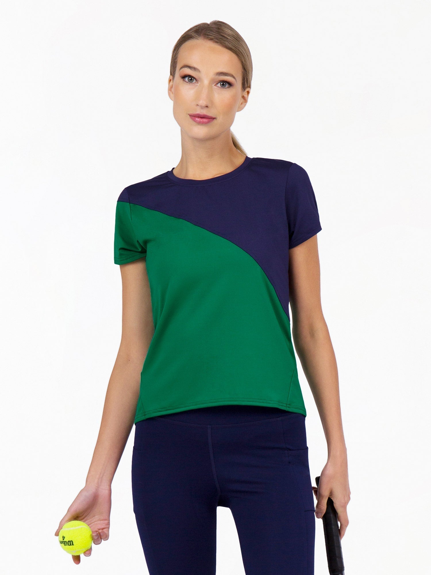 Parker Short Sleeve Crew Neck Top - Ivy/Ink Tops - inPhorm NYCIvy/Ink