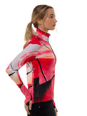 Performance Half Zip High Collar Long Sleeve Tops - inPhorm NYCRETRO RED BLACK