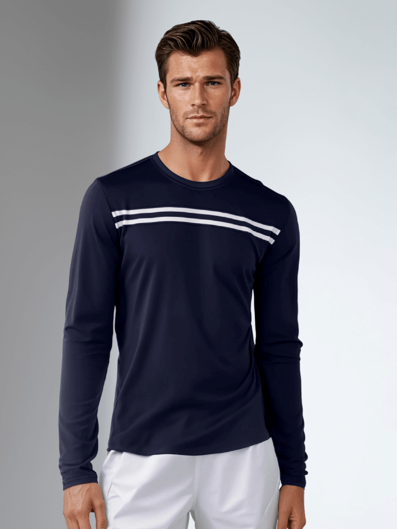 Performance Long Sleeve Crew Neck - Midnight/White Men - inPhorm NYCMidnight/White