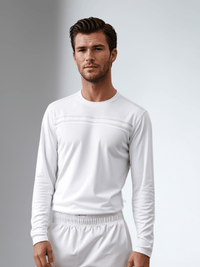 Performance Long Sleeve Crew Neck - White Men - inPhorm NYCWhite