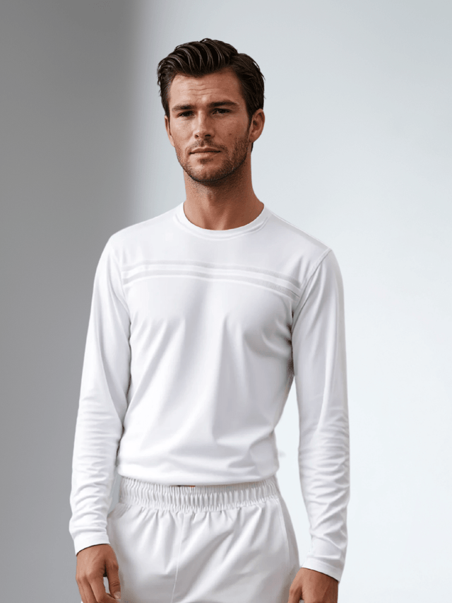 Performance Long Sleeve Crew Neck - White Men - inPhorm NYCWhite