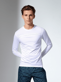 Performance Long Sleeve Crew Neck - White Men - inPhorm NYCWhite