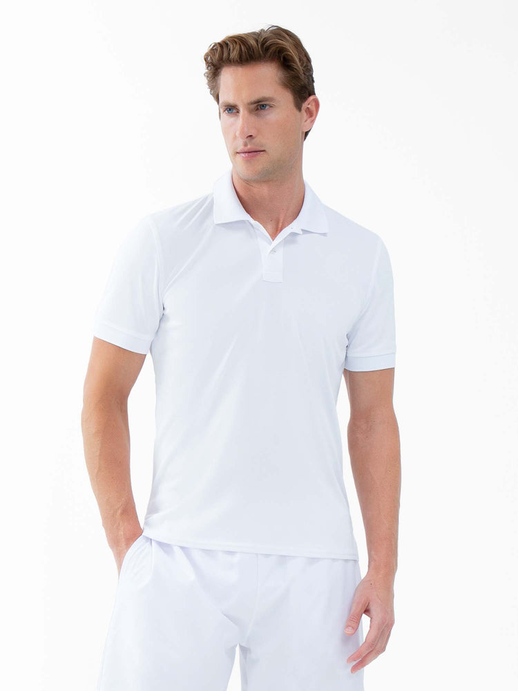 Performance Men's Classic Tennis Rib Collar Polo - White Men - inPhorm NYCWhite