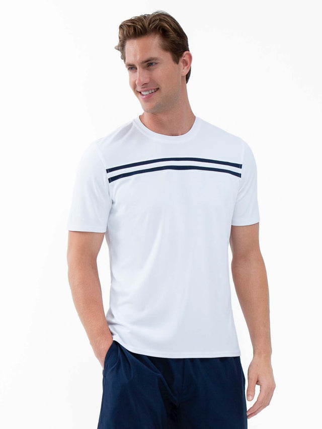 Performance Men's Tournament Short Sleeve Crew Neck - White/Midnight Men - inPhorm NYCWhite/Midnight