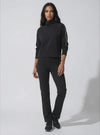 Funnel Neck Athleisure Sweat Shirt With Shoulder Zipper And UV Protection