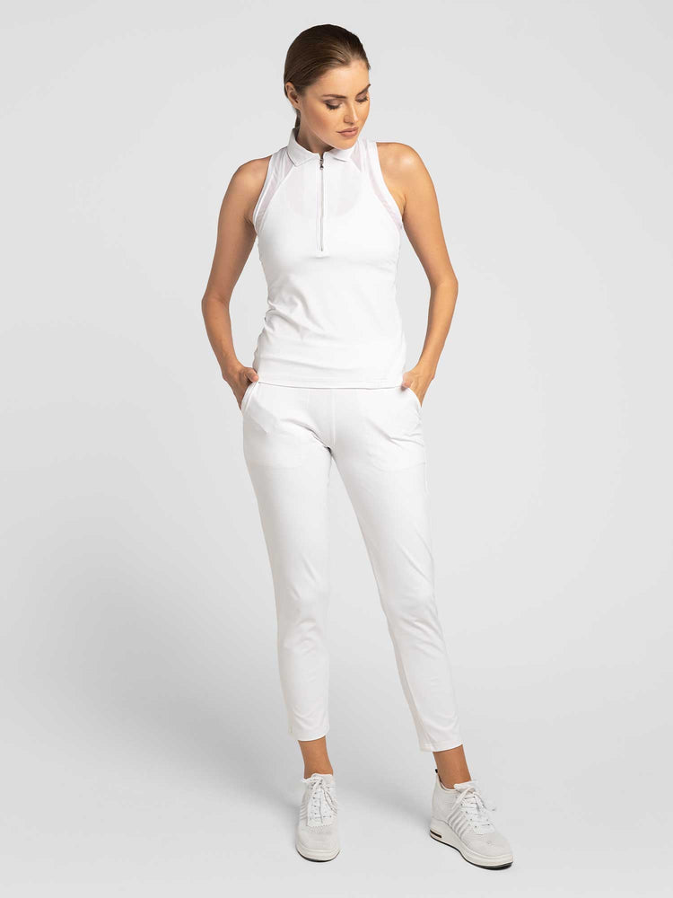 Stylish Women's Golf Pants - Fitted Design with Moisture - Wicking - White Pants - inPhorm NYCWhite