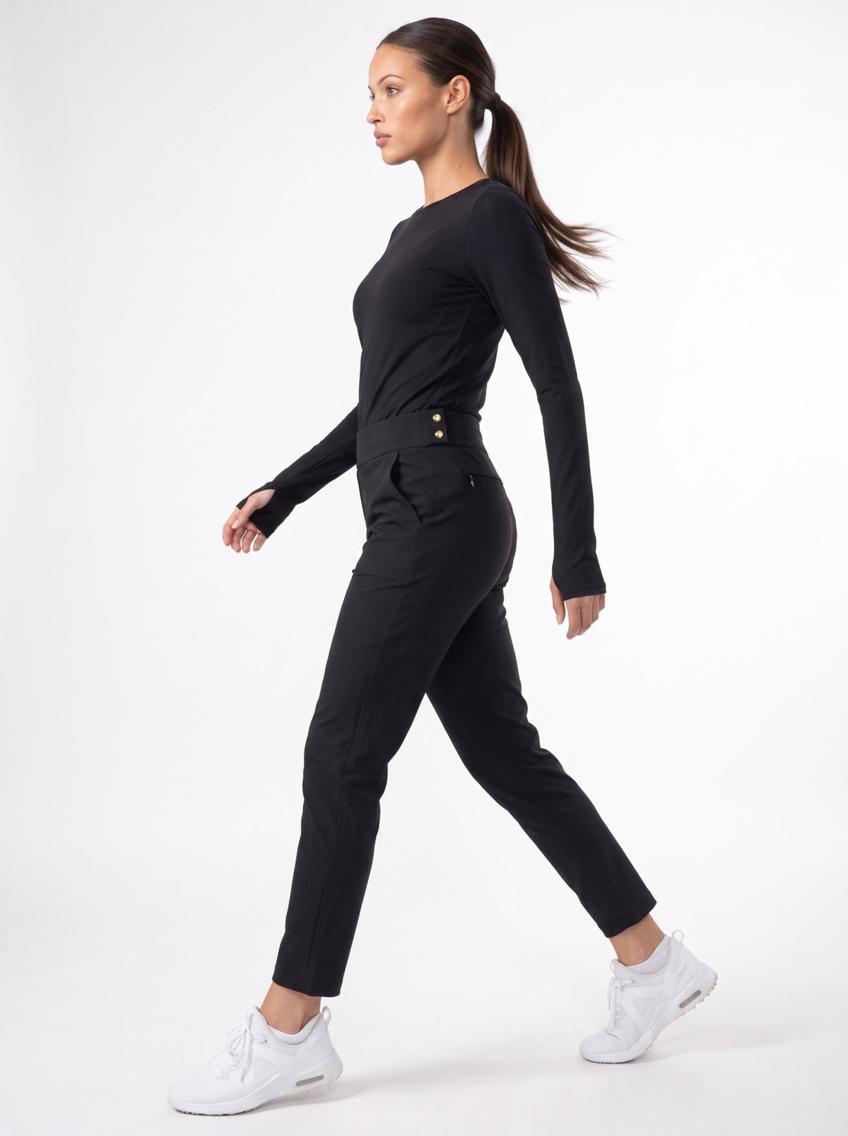 Stylish Women's Golf Pants - Fitted Design with Moisture-Wicking Pants- inPhorm NYCBlack