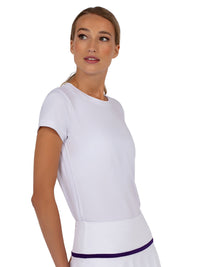 Sustainable Harper Short Sleeve Crew Neck - White Tops - inPhorm NYCWhite