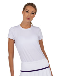 Sustainable Harper Short Sleeve Crew Neck - White Tops - inPhorm NYCWhite