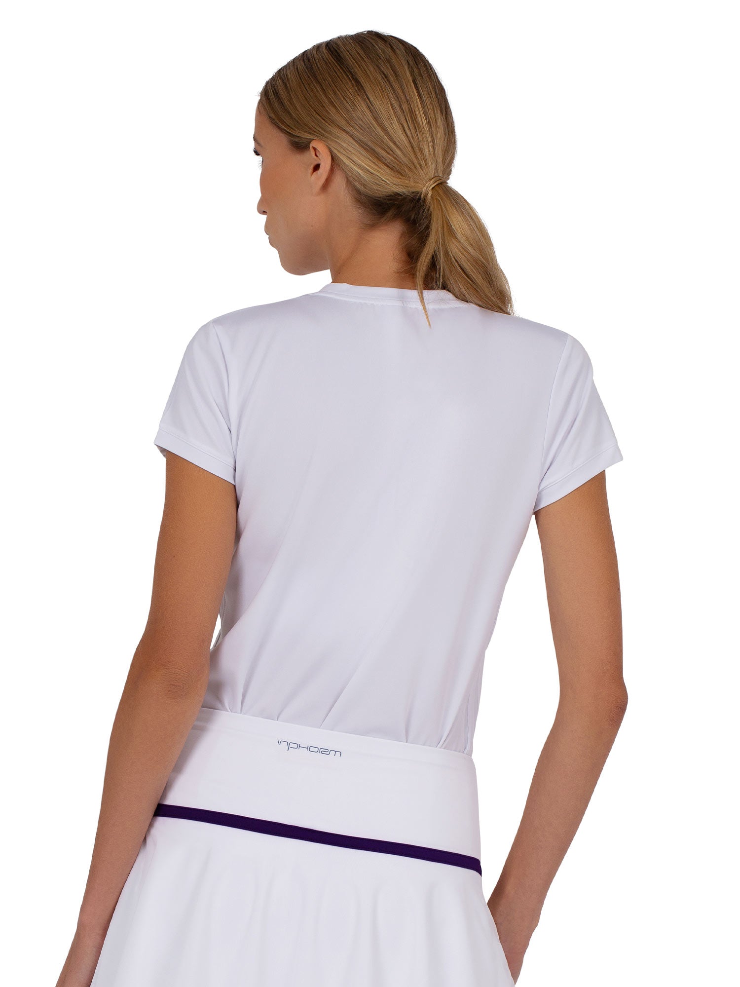 Sustainable Harper Short Sleeve Crew Neck - White Tops - inPhorm NYCWhite