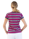 Sustainble Harper Short Sleeve Crew Neck - Geo Print Tops - inPhorm NYCGeo Print/Ink/Silver Sand