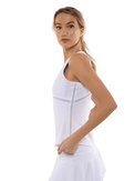 Vera Relaxed Fit Scoop Neck Performance Tank Tops - inPhorm NYCWhite