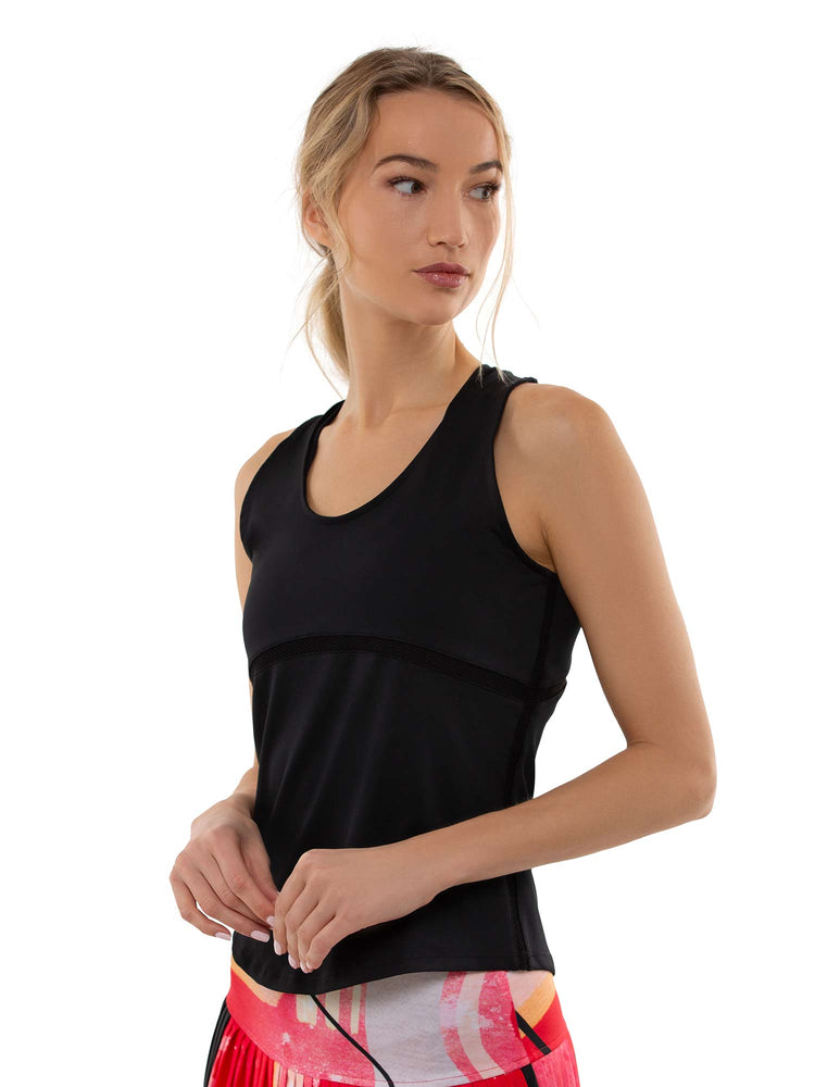 Vera Relaxed Fit Scoop Neck Performance Tank Tops - inPhorm NYCBlack