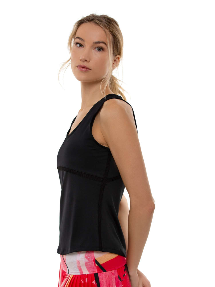 Vera Relaxed Fit Scoop Neck Performance Tank Tops - inPhorm NYCBlack