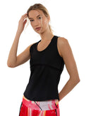 Vera Relaxed Fit Scoop Neck Performance Tank Tops - inPhorm NYCBlack