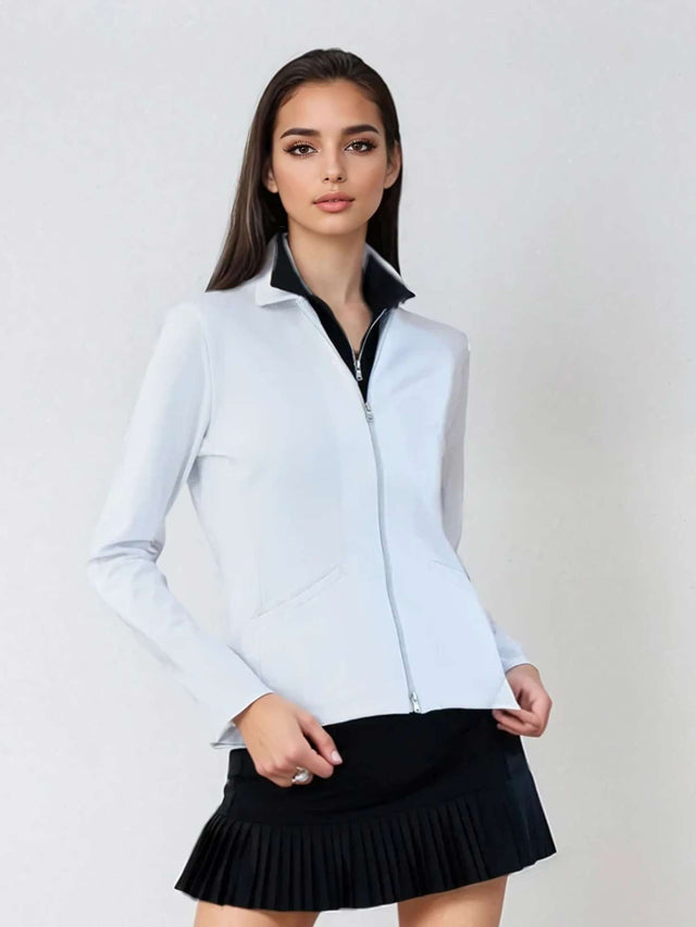 Women's Blazer - Active & Stylish with Sun Protection - White Jackets & Outerwear - inPhorm NYCWhite