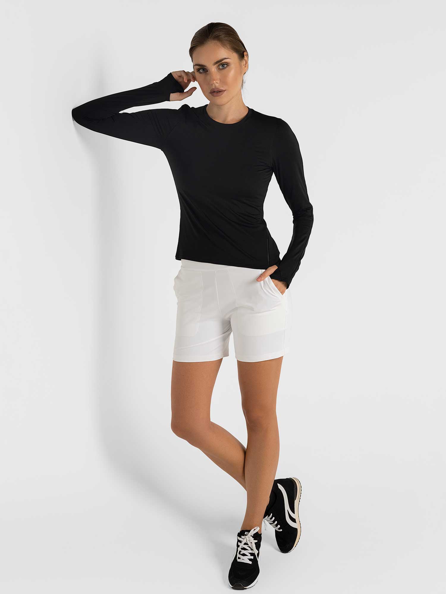 Women's Cleo Short - Stylish & Functional for Active Lifestyles - White Shorts - inPhorm NYCWhite