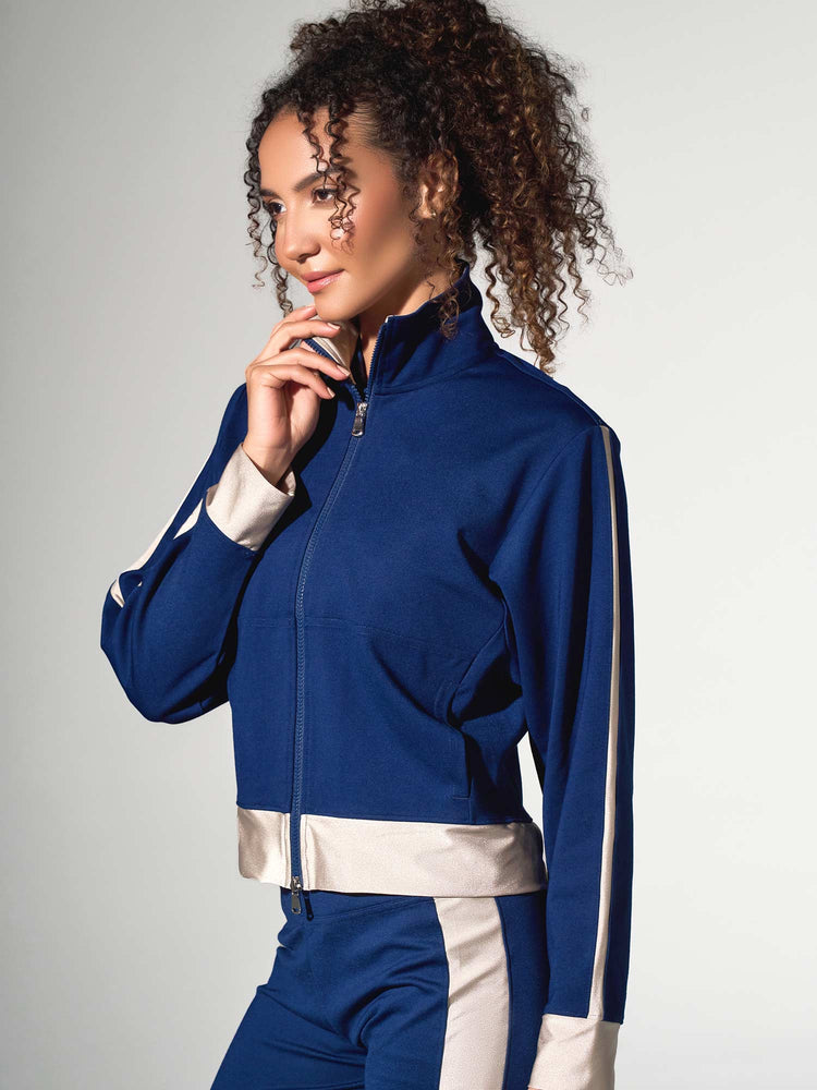 Women's Dolman Sleeve Sofia Knit Jacket - Ink/Silver Sand Jackets & Outerwear - inPhorm NYCInk/Silver Sand