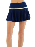 Women's Flouncy Skirt with Mesh Overlay & Built - In Shorts - Ink/Silver Sand Skirts & Skorts - inPhorm NYCInk/Silver Sand