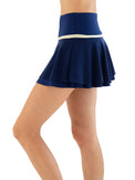 Women's Flouncy Skirt with Mesh Overlay & Built - In Shorts - Ink/Silver Sand Skirts & Skorts - inPhorm NYCInk/Silver Sand