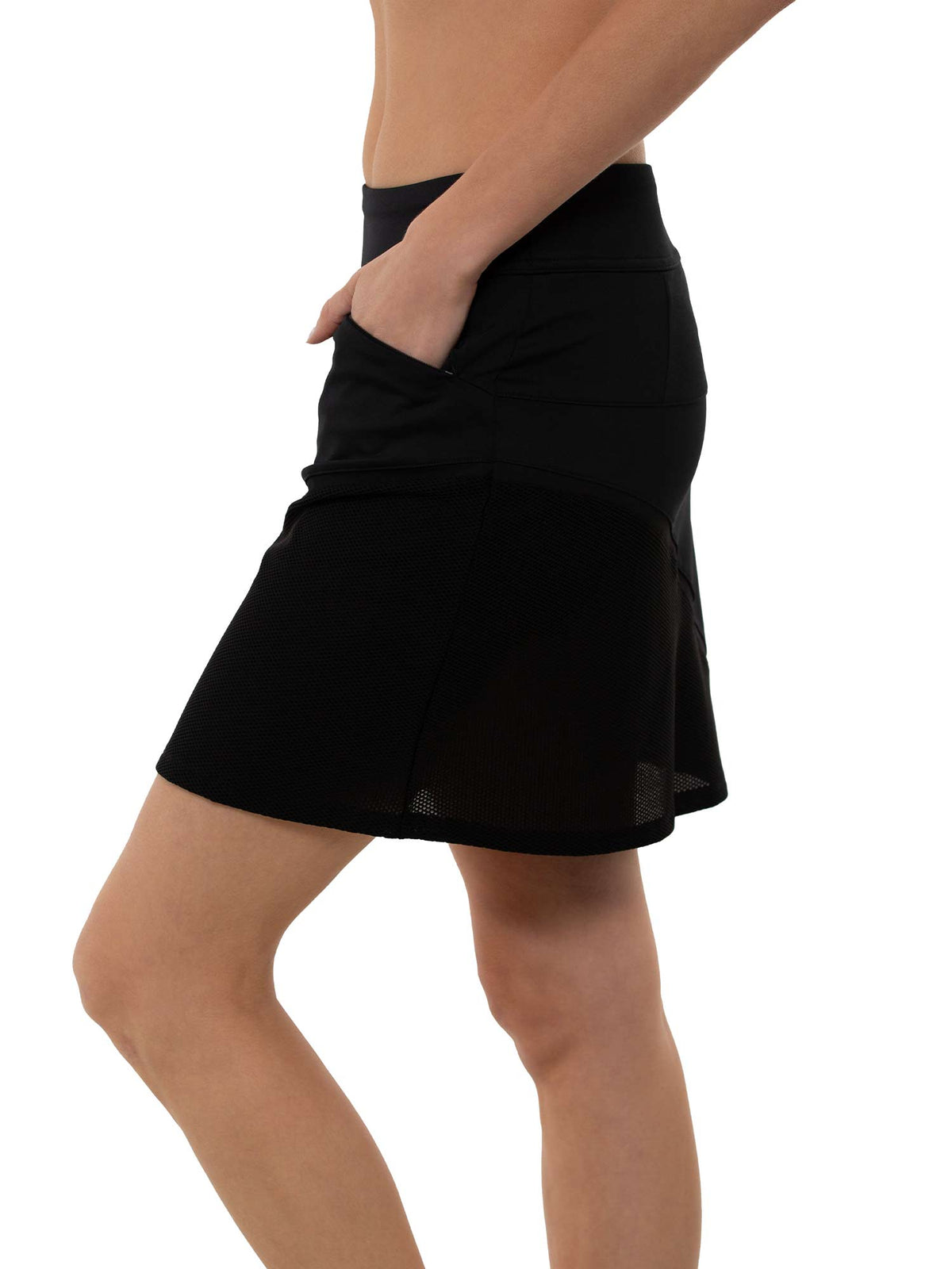 Zoe 15" A - Line Golf & Tennis Skirt – 4 Pockets - inPhorm NYCBlack